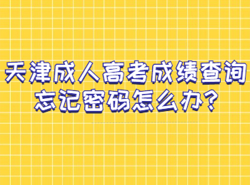 天津成人高考成绩查询忘记密码怎么办