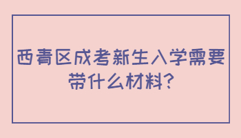 西青区成考新生入学需要带什么材料